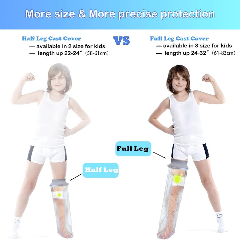 Divvsck Waterproof Full Leg Cast Cover for Shower Kids -Available in 3 Sizes | Leg Cast Shower Protector, Watertight Seal Cast Cover Leg for Knee Foot Ankle, No Mark on Skin Reusable(Recommended Age:6-8) - Image 5